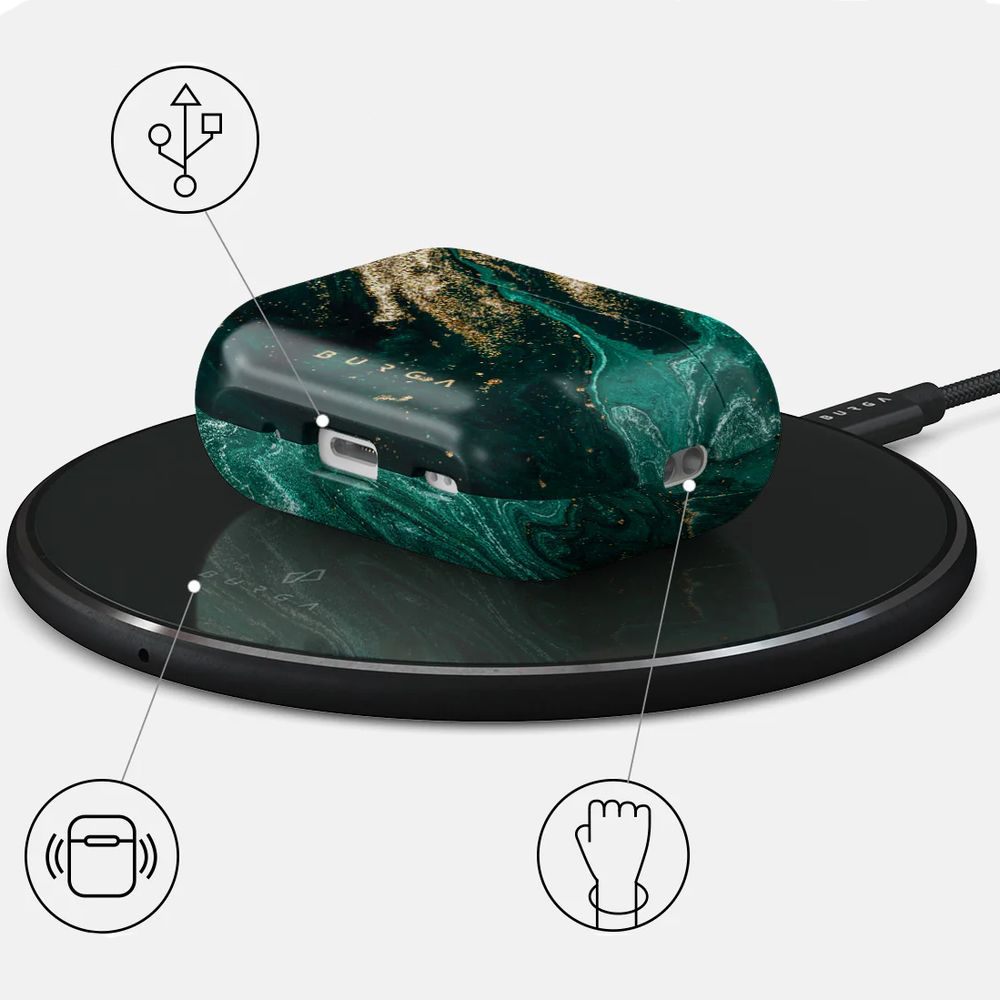 Ekskluzywne etui Burga Emerald Pool do Air Pods Pro 2, wielokolorowy morski